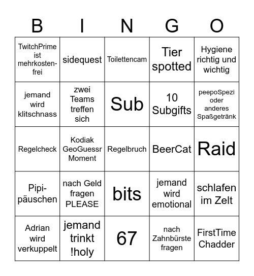 easybingo The Race Staffel 3 Folge 9 Bingo Card