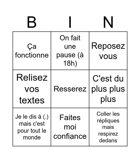 Martel bingo Card