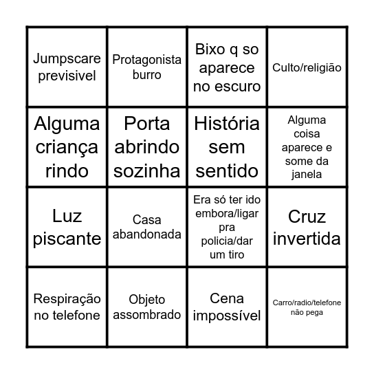 CURTA CLICHE Bingo Card