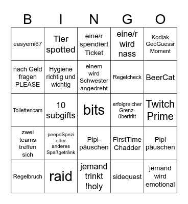 easybingo The Race Staffel 3 Folge 8 Bingo Card