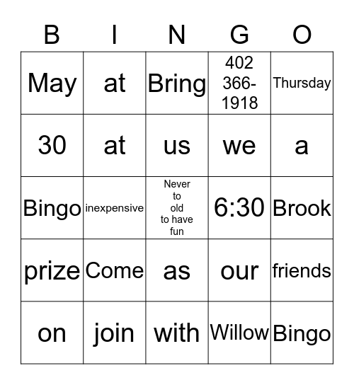 Bingo Card