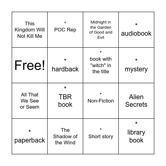 april-may 2026 Bingo Card