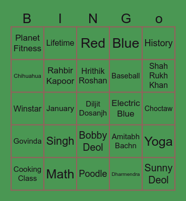 Birthday bingo Card