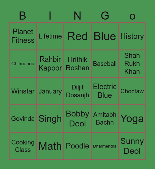 Birthday bingo Card