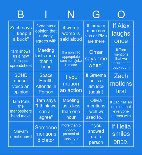 COUNCIL BINGO DOS Bingo Card