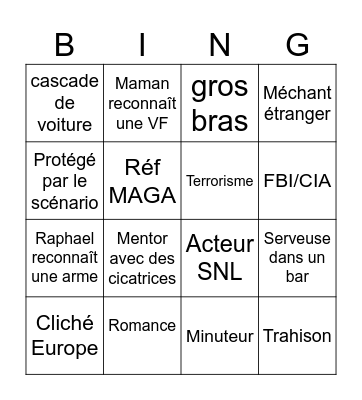 Mike Nick Nick Alice Bingo Card