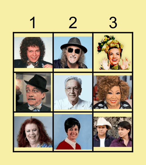 Bingo dos Artistas Bingo Card