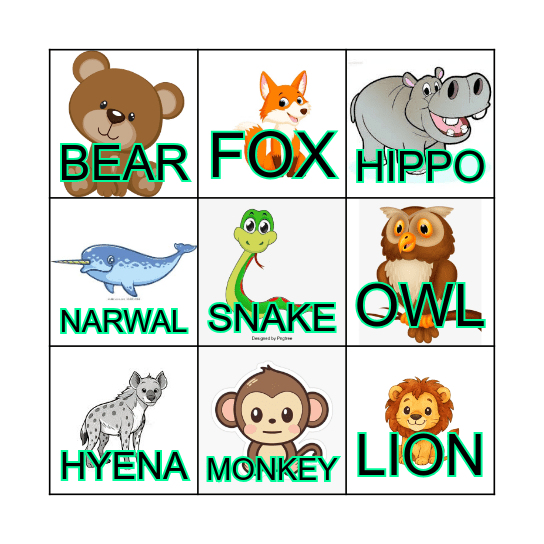 WILD ANIMALS. Príncep de Viana Bingo Card