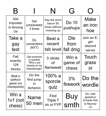 Coronix Vs. Chips Bingo Card
