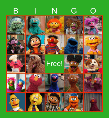 Sesame Street Bingo Card