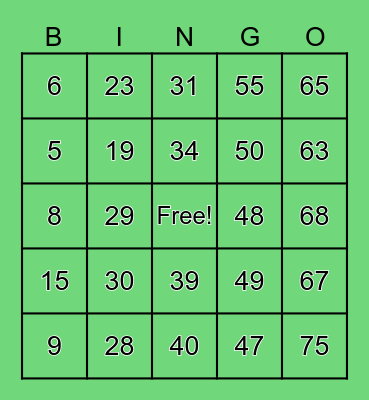 Lilian's Birthday Bingo Card