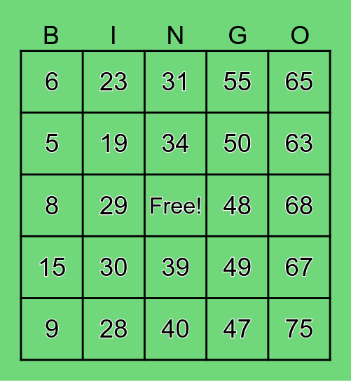 Lilian's Birthday Bingo Card