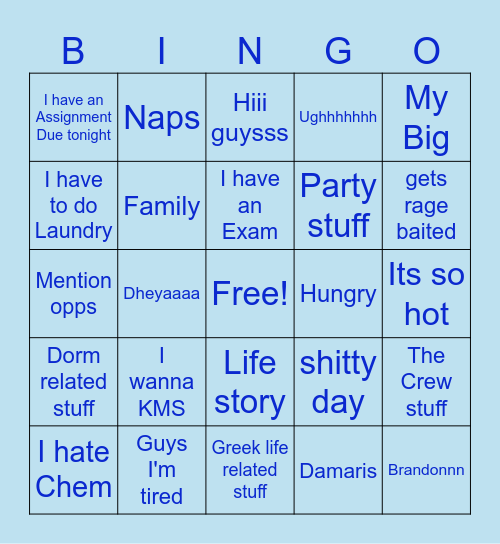 WWZD Bingo Card