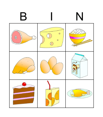 Food and Drink! Bingo Card