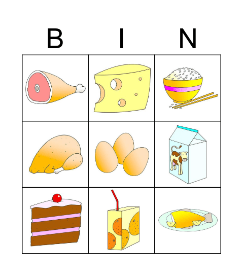 Food and Drink! Bingo Card