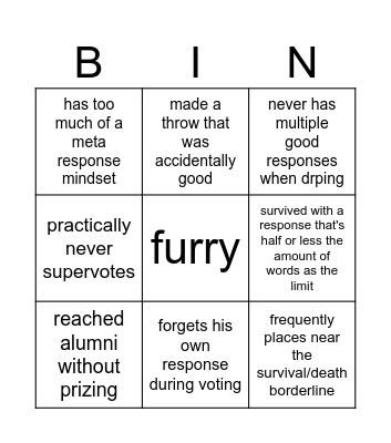 sodidum bingi Bingo Card