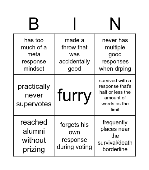 sodidum bingi Bingo Card