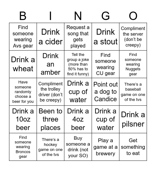 Birthday Bingo Card