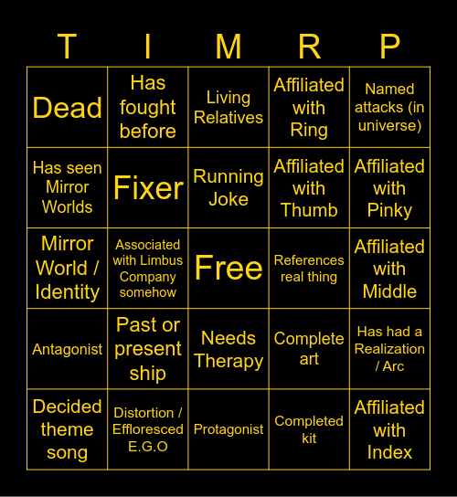 The Hand Bingo Card