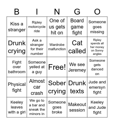 Lawrence Bingo Card