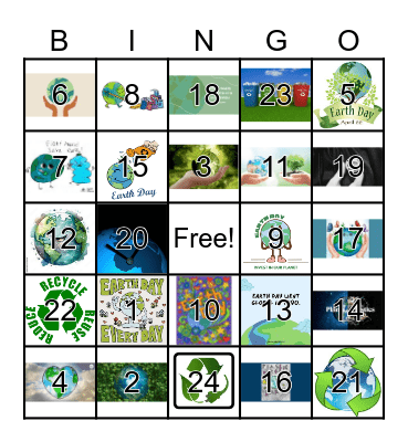 Earth Day Bingo Card