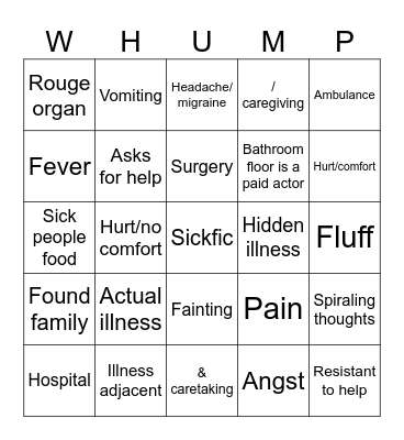 Auldrjil sickifc BINGO Card