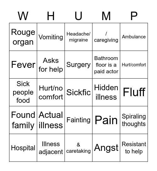 Auldrjil sickifc BINGO Card