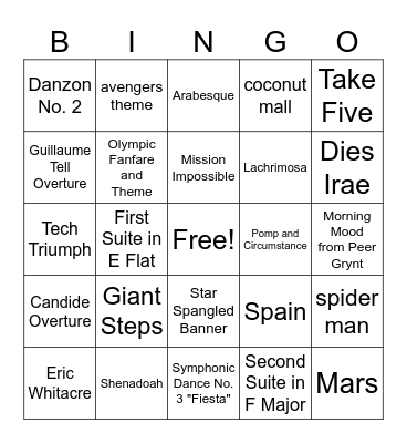 DO MUSICAL BINGO Card