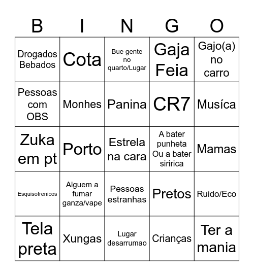 XD Bingo Card