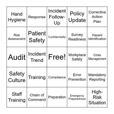 Northland Health Centers Bingo Card