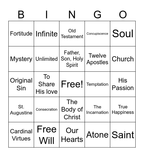 Year-end Exam Bingo Card