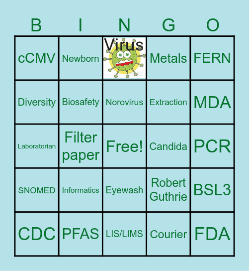 Lab Week Bingo Card