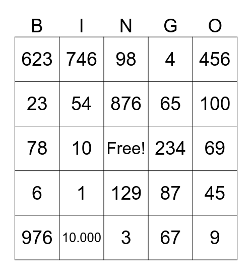 Bingo Card