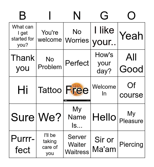 Restaurant Bingo Card