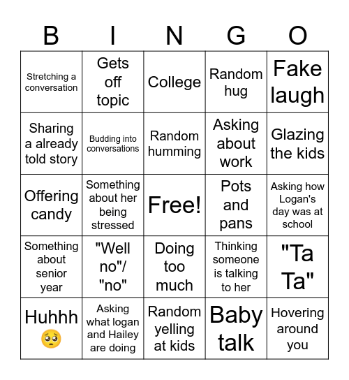 Sharti Bingo Card
