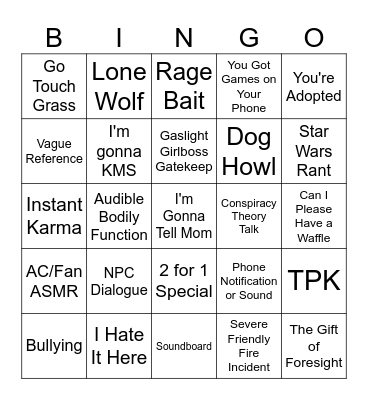 BINGUS Bingo Card