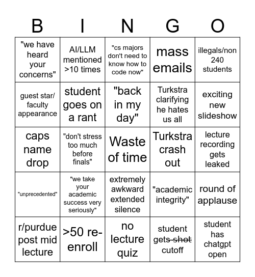 cs240 Bingo Card