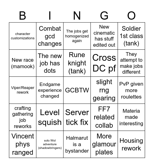 Fan fest bingo Card