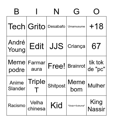 Tik Tok Bingo Card