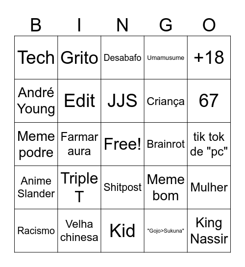 Tik Tok Bingo Card