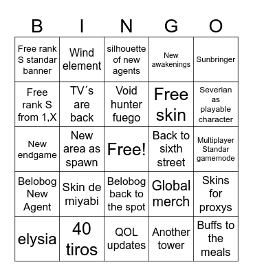 zzz 3.0 anniversary Bingo Card
