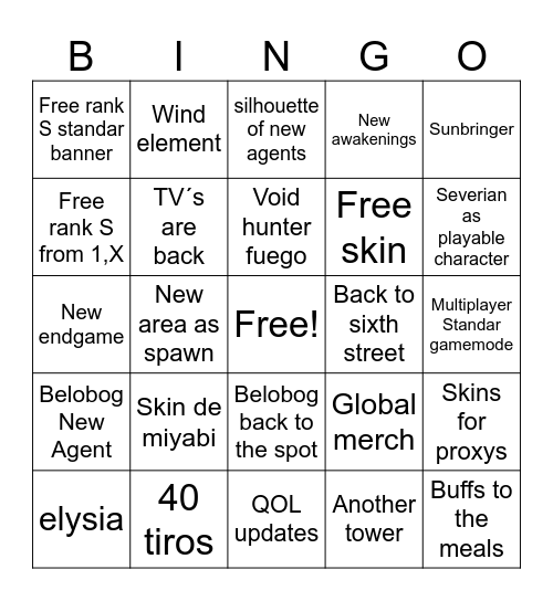 zzz 3.0 anniversary Bingo Card