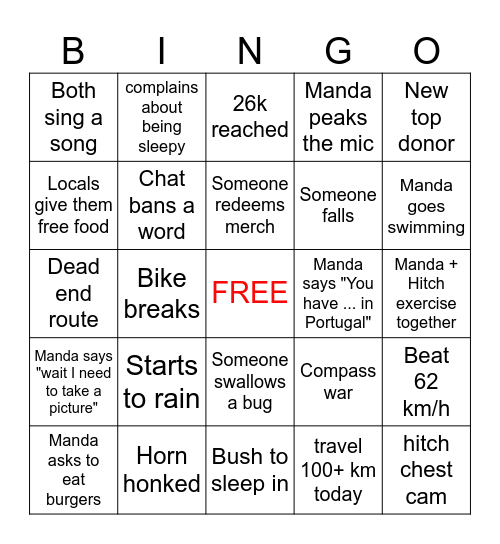 Random Tandem - Day 16 Bingo Card