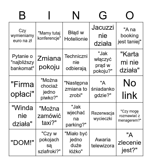 GALAXY Bingo Card