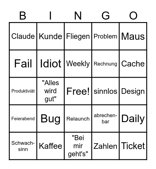 digitalwert Montagsbingo Card