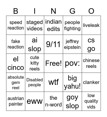INSTA BINGO! Bingo Card