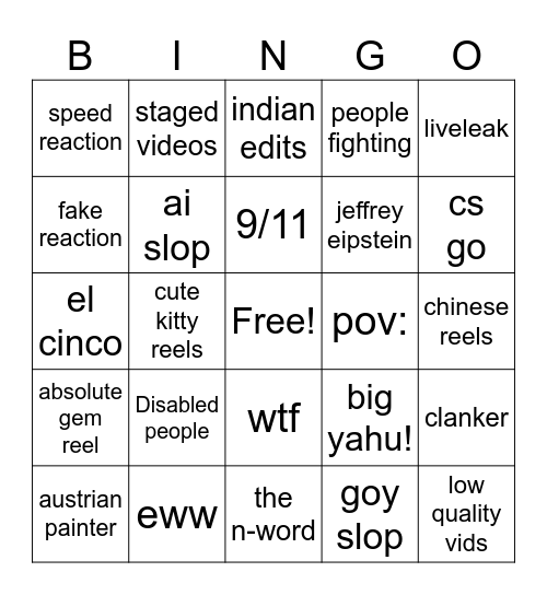 INSTA BINGO! Bingo Card
