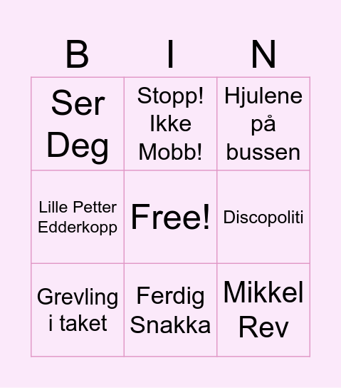 BINGO Card