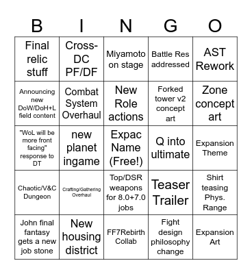8.0 NA Fanfest Bingo Card