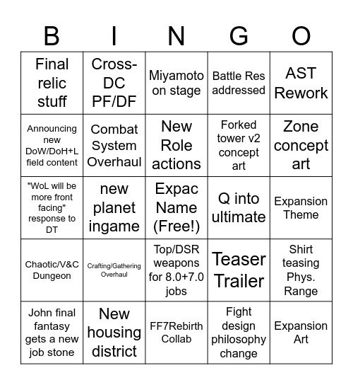 8.0 NA Fanfest Bingo Card